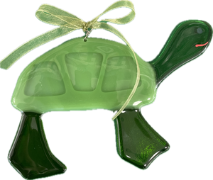 Turtle Fused Glass Ornament