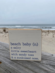 Beach Baby wood block