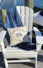 Load image into Gallery viewer, HAPPY AS A CLAM BY THE BAY PILLOW
