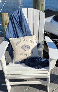 HAPPY AS A CLAM BY THE BAY PILLOW
