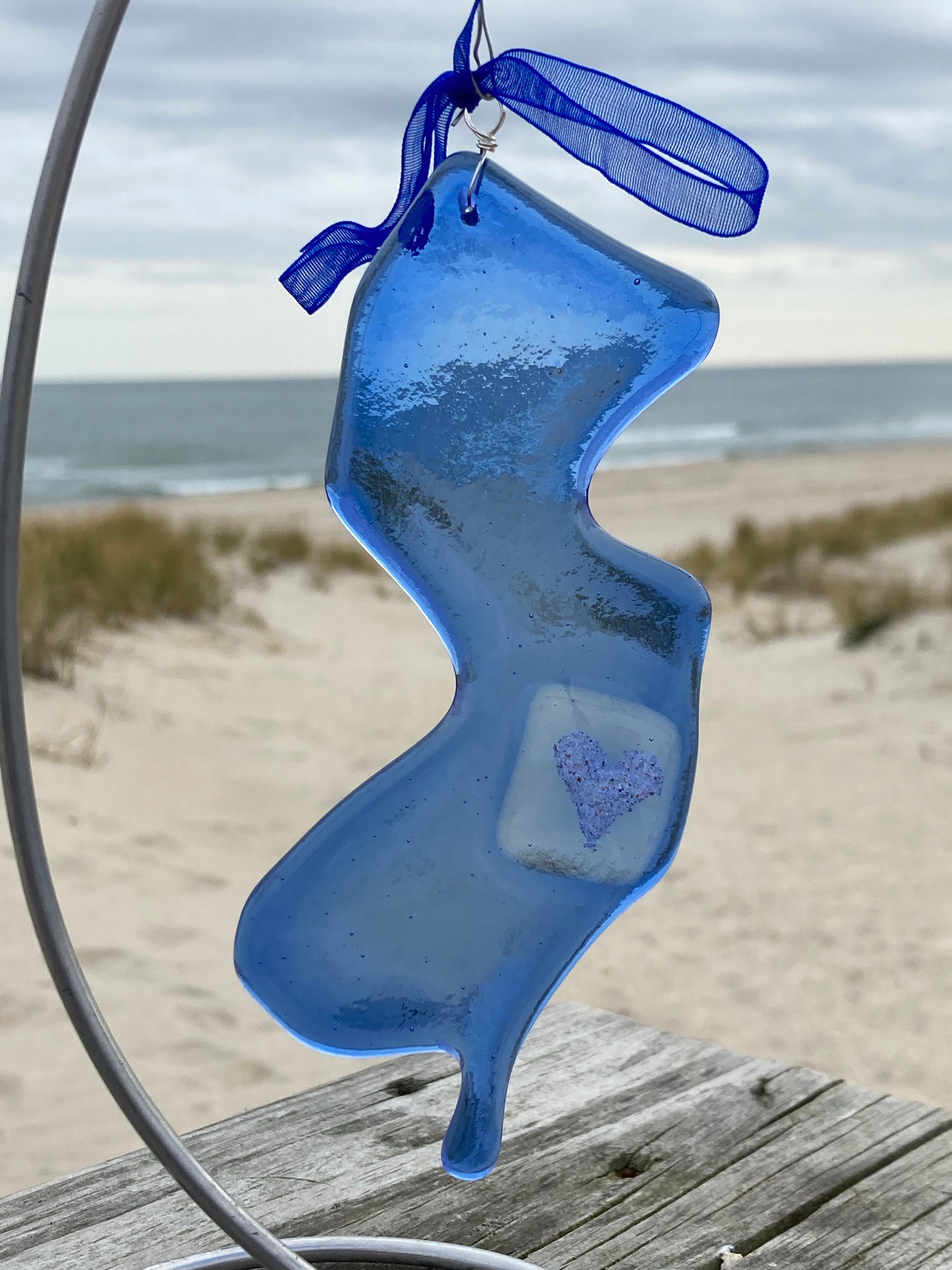 Jersey Love Fused Glass Ornament