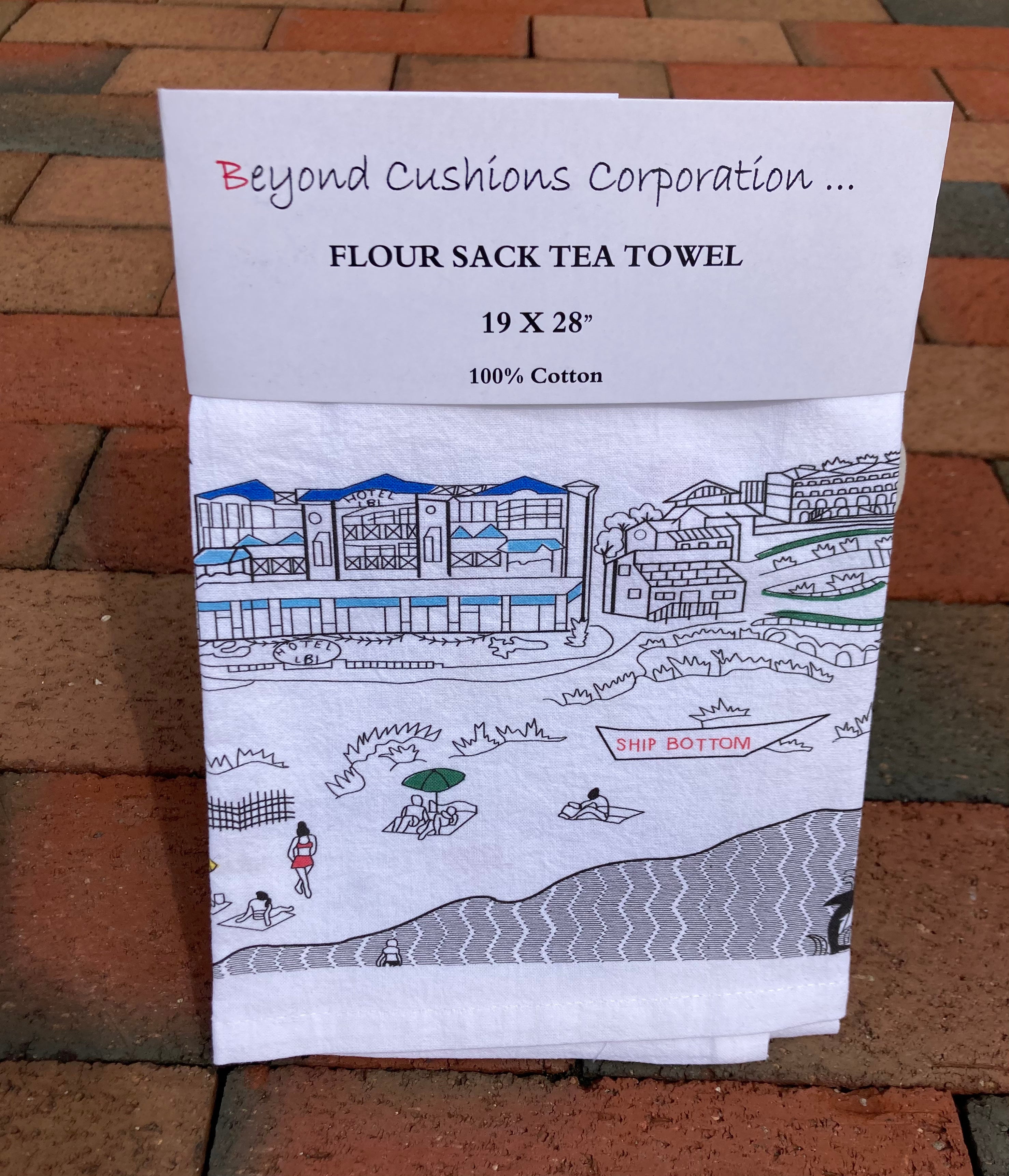 Printed LBI Shoreline Flour Sack Tea Towels