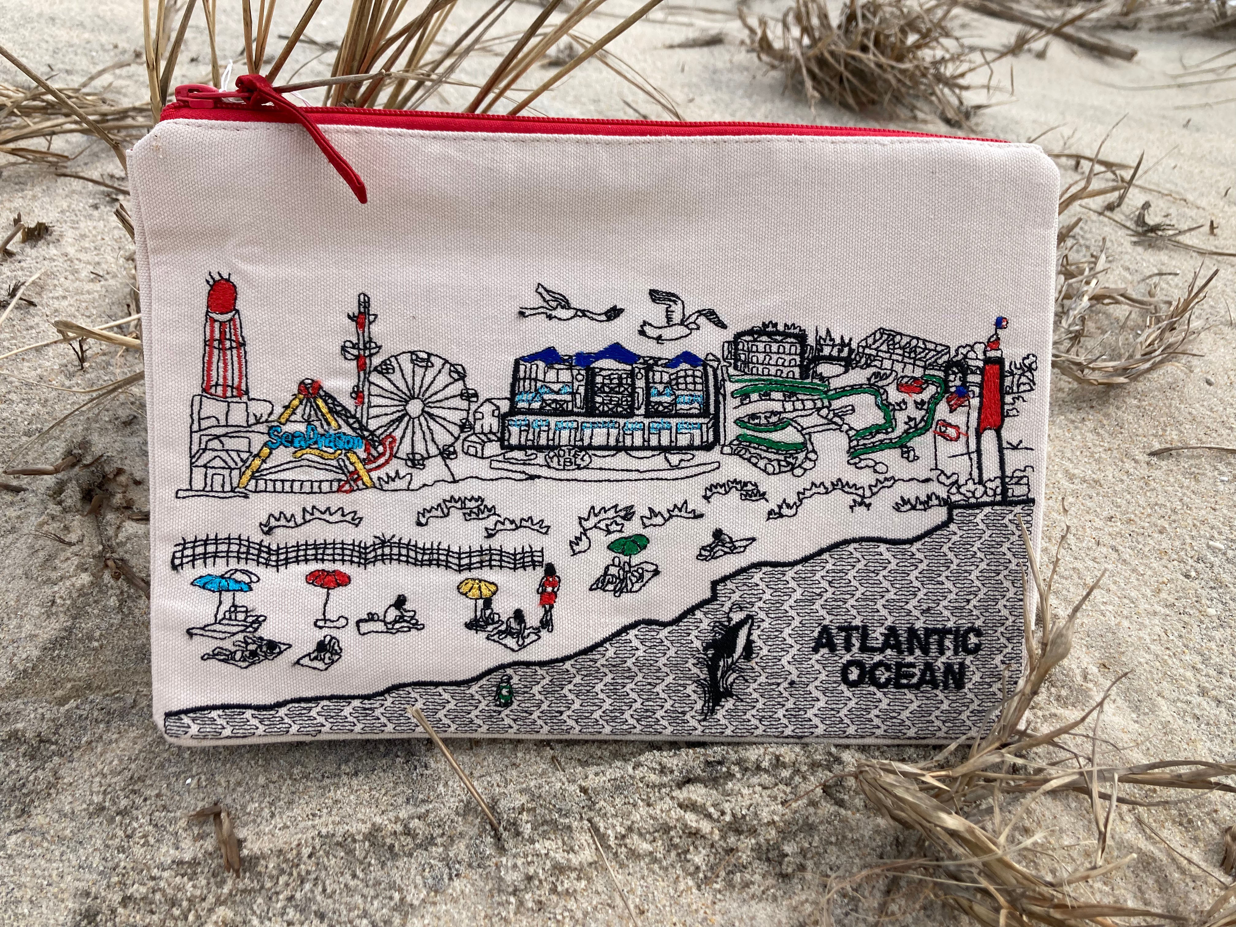Embroidered LBI Shoreline Cosmetic Bag